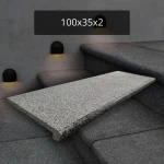 Stopień granitowy antracytowy G654 New Padang Dark  Bullnose 100x35x2 płomieniowany