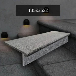 Zestaw Stopnica + Podstopnica z granitu 15cm G654 New Padang Dark Bullnose 135x35x2