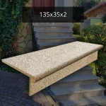 Schody Granitowe stopień + podstopień 15cm G682 Yellow Pink Bullnose 135x35x2