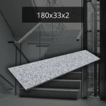 Stopnica granitowa szara G602 Bianco Sardo płomieniowana 180x33x2cm Schody z granitu