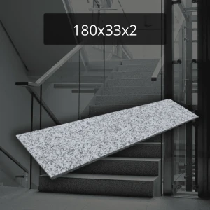 Stopnica granitowa szara G602 Bianco Sardo płomieniowana 180x33x2cm Schody z granitu