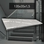 Stopnica granitowa szara G603 polerowana Bianco Cristal 135x35x1,5 z noskiem