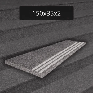 Stopień granitowy antypoślizgowy Brąz Królewski G664 polerowany 150x35x2 Schodek beżowy