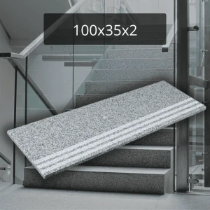 Stopnica granitowa szara G603 polerowana Stopień Talia Grey 100x35x2 antypoślizgowa