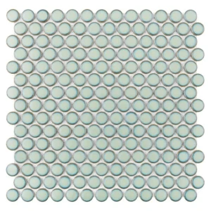 Mozaika gresowa DUNIN Miss Penny Mint – miętowe kółka Ø19 mm, połysk 27,2x27,4 cm