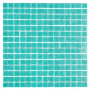 Mozaika szklana DUNIN Q Lagoon – błękitno-zielona, połysk, 32,7x32,7 cm