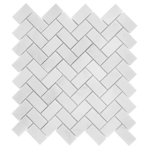 Eastern White Herringbone 48 – marmurowa mozaika jodełka 28,5x30,5 cm DUNIN
