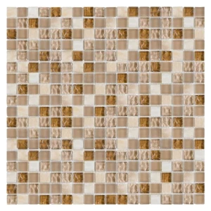 Aurora Topaz 15 – mozaika szklano-kamienna beżowa 15x15 mm | DUNIN