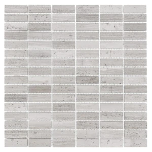 Woodstone Grey Block 48 – Szara Marmurowa Mozaika Prostokątna 48x17 mm DUNIN