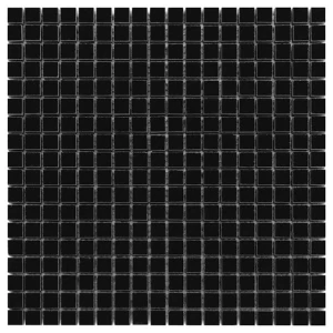 Pure Black 15 – Czarna Mozaika Marmurowa 15x15 mm na Siatce | DUNIN