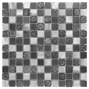 Allumi Grey Mix 23 – Metalowa Mozaika Ścienna, Aluminium i Stal, Kwadratowa | DUNIN Metallic