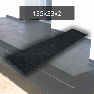 Stopnica bazaltowa G690 Bazalt Black 135x33x2 cm – płomieniowana, antypoślizgowa, czarna
