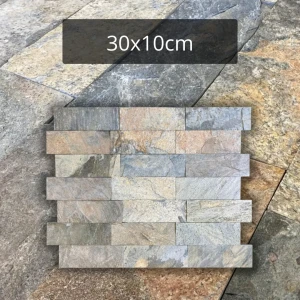Kamień elewacyjny-dekoracyjny kwarcyt Jeera Green naturalny 10x30X0,8-1,3cm