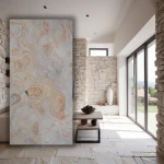 Fornir Kamienny Seul White 122x61 Elastyczne panele elewacyjne