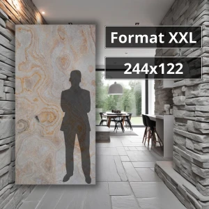 Fornir Kamienny XXL Seul White 122x244 Elastyczna tapeta kamienna kamień w rolce