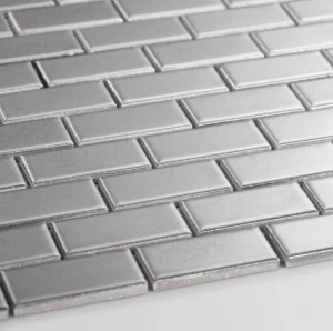 Płytka Mini Cegiełka Metallic Silver Matowa 300 x 300mm