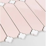 Płytka Cecile Pink Połysk z Białą Koniczyną