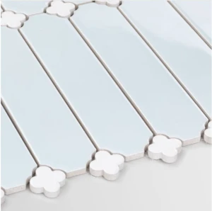 Płytka Cecile Baby Blue Połysk z Białą Koniczyną