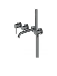 Oltens Molle bateria wannowo-prysznicowa podtynkowa 4-otworowa grafit 34105400