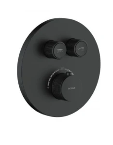 Oltens Onega bateria wannowo-prysznicowa podtynkowa termostatyczna czarny mat 34601300