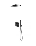 Zestaw Oltens Onega (S) bateria podtynkowa z deszczownicą 30 cm Vindel (S) i kompletem prysznicowym Sog czarny mat 36621300