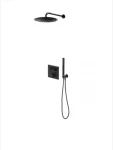 Zestaw Oltens Onega (S) bateria podtynkowa z deszczownicą 22 cm Atran i kompletem prysznicowym Ume czarny mat 36623300