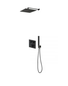 Zestaw Oltens Onega (S) bateria podtynkowa z deszczownicą 22 cm Atran (S) i kompletem prysznicowym Sog czarny mat 36624300