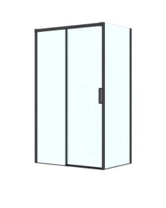 Oltens Breda kabina prysznicowa 110x80 cm prostokątna czarny mat/szkło przezroczyste 20222300