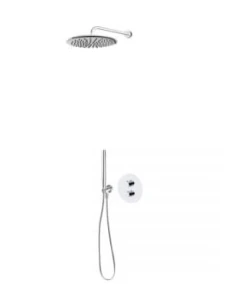 Zestaw Oltens Katla bateria podtynkowa termostatyczna z deszczownicą 30 cm Sondera i kompletem prysznicowym Ume chrom 36608100