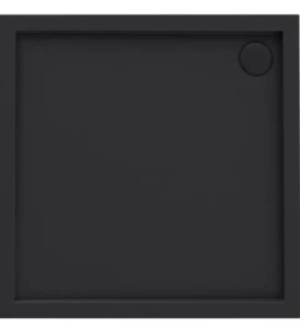 Oltens Superior brodzik 80x80 cm kwadratowy akrylowy czarny mat 17002300