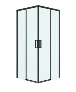 Oltens Breda kabina prysznicowa 80x80 cm kwadratowa czarny mat/szkło 20005300