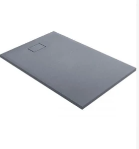 Oltens Bergytan brodzik 140x80 cm prostokątny RockSurface szary beton 15106700