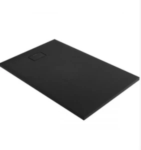 Oltens Bergytan brodzik 140x80 cm prostokątny RockSurface czarny mat 15106300