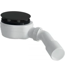 Oltens Pite Turbo syfon do brodzika 90 mm plastikowy czarny mat 08001300