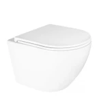 Zestaw Oltens Hamnes Kort Stille miska WC wisząca PureRim z powłoką SmartClean z deską wolnoopadającą biały 42525000