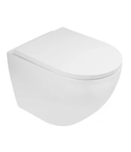 Zestaw Oltens Hamnes Stille miska WC wisząca PureRim z powłoką SmartClean z deską wolnoopadającą biały 42523000