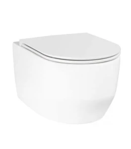 Zestaw Oltens Holsted miska WC wisząca PureRim z powłoką SmartClean z deską wolnoopadającą biały 42517000