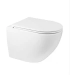 Zestaw Oltens Hamnes miska WC wisząca PureRim z powłoką SmartClean z deską wolnoopadającą Ovan Slim biały 42518000