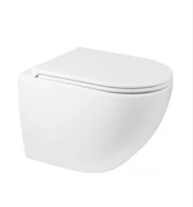 Zestaw Oltens Hamnes miska WC wisząca PureRim z powłoką SmartClean z deską wolnoopadającą Ovan Slim biały 42518000