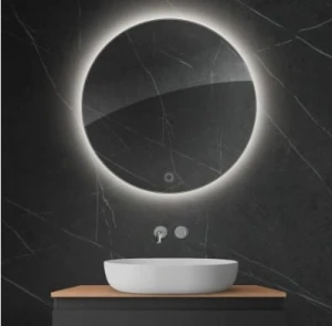 Oltens Nordlis lustro 80 cm okrągłe z oświetleniem LED i systemem Klarglas 64109000