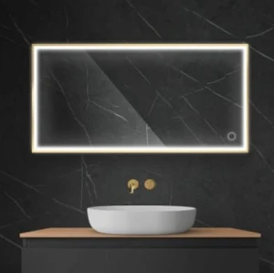Oltens Nordlis lustro 60x120 cm prostokątne z oświetleniem LED i systemem Klarglas 64107800
