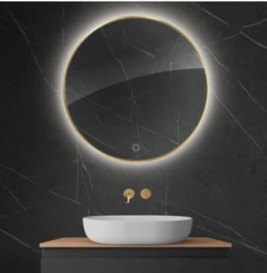 Oltens Nordlis lustro 80 cm okrągłe z oświetleniem LED i systemem Klarglas 64109800