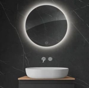 Oltens Nordlis lustro 60 cm okrągłe z oświetleniem LED i systemem Klarglas 64108000
