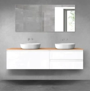 Oltens Vernal zestaw mebli łazienkowych 180 cm z blatem szary mat/dąb 68563700