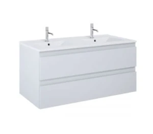 Oltens Vernal szafka 120 cm podumywalkowa wisząca z umywalką szary mat/biały połysk 68464700