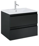 Oltens Vernal szafka 60 cm podumywalkowa wisząca z umywalką czarny mat/biały połysk 68461300