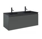 Oltens Vernal umywalka z szafką 120 cm czarny mat/grafit mat 68035400