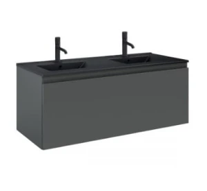 Oltens Vernal umywalka z szafką 120 cm czarny mat/grafit mat 68035400