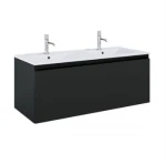 Oltens Vernal umywalka z szafką 120 cm biały połysk/czarny mat 68034300