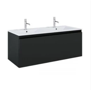 Oltens Vernal umywalka z szafką 120 cm biały połysk/czarny mat 68034300
